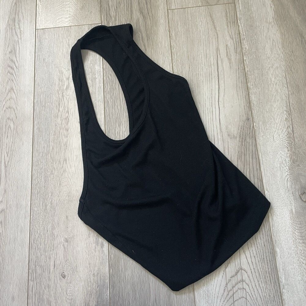 Geel One-Shoulder Tank Top modal cutout crop womens Black small going out party